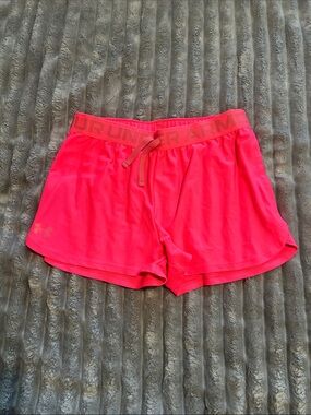 Under Armour Neon Pink Performance Shorts - YL